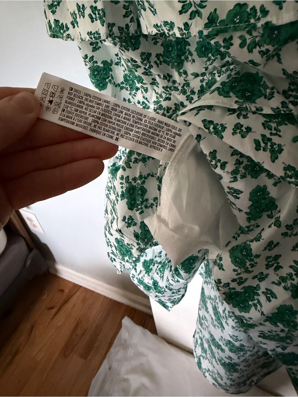 Hyacinth House Green Floral V-Neck Dress, Size XS - Picture 6 of 8